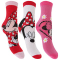 Red-White-Pink - Front - Disney Minnie Mouse Childrens Girls Official Patterned Socks (Pack Of 3)