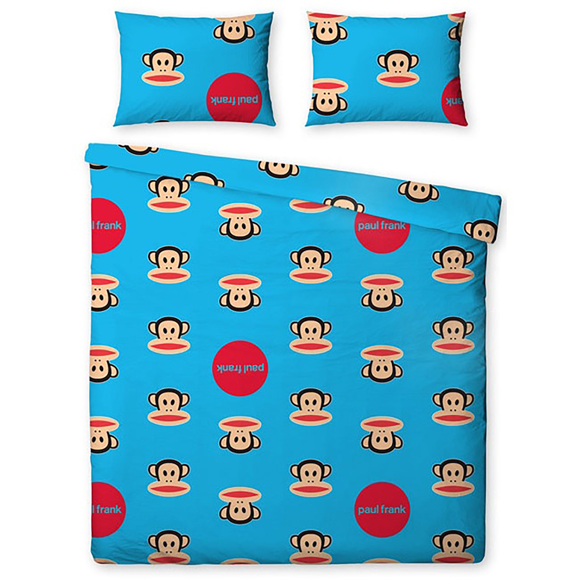 Blue - Back - Childrens-Kids Paul Frank Spots Single Duvet Cover Bedding Set