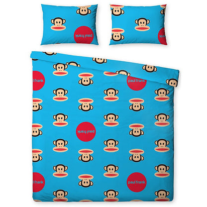 Blue - Back - Childrens-Kids Paul Frank Spots Single Duvet Cover Bedding Set