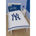 Blue-White - Front - New York Yankees Childrens-Kids Reversible Single Duvet Cover Bedding Set