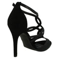 Black - Back - Anne Michelle Womens-Ladies Faux Snake Skin High Heels