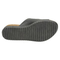 Black - Side - Down To Earth Womens-Ladies Mid Flatform 2 Buckle Strap Sandals
