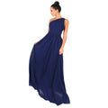 Blue - Front - Krisp Womens-Ladies One Shoulder Evening Maxi Dress