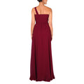 Wine - Side - Krisp Womens-Ladies One Shoulder Evening Maxi Dress
