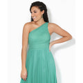 Turquoise - Back - Krisp Womens-Ladies One Shoulder Evening Maxi Dress
