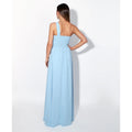 Aqua Blue - Side - Krisp Womens-Ladies One Shoulder Evening Maxi Dress
