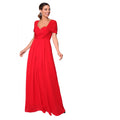 Red - Front - Krisp Womens-Ladies Multiway Neckline Occasion Maxi Dress