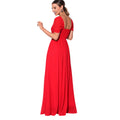 Red - Back - Krisp Womens-Ladies Multiway Neckline Occasion Maxi Dress