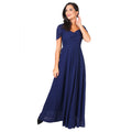 Blue - Front - Krisp Womens-Ladies Multiway Neckline Occasion Maxi Dress