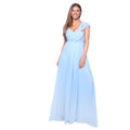 Aqua Blue - Front - Krisp Womens-Ladies Multiway Neckline Occasion Maxi Dress