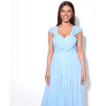 Aqua Blue - Back - Krisp Womens-Ladies Multiway Neckline Occasion Maxi Dress