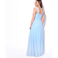 Aqua Blue - Side - Krisp Womens-Ladies Multiway Neckline Occasion Maxi Dress