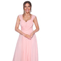 Pink - Back - Krisp Womens-Ladies Multiway Neckline Occasion Maxi Dress