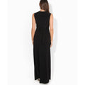 Black - Side - Krisp Womens-Ladies Knot Front Sleeveless Maxi Dress