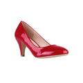 Red - Front - Krisp Womens-Ladies Patent Kitten Heel Court Shoes