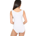 White - Side - Krisp Womens-Ladies Basic Sleeveless Lycra Bodysuit