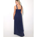 Blue - Side - Krisp Womens-Ladies Pleated Front Chiffon Maxi Dress