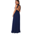 Navy - Side - Krisp Womens-Ladies Lace Halterneck Maxi Dress