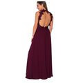 Wine - Side - Krisp Womens-Ladies Lace Halterneck Maxi Dress