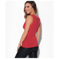 Red - Back - Krisp Womens-Ladies Ruched V-Neck Top With Buckle