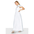 Ivory - Side - Little Mistress Womens-Ladies Lace High Neck Bridal Dress