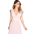 Nude - Side - Little Mistress Womens-Ladies Jewel Sleeve Maxi Dress