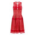 Red - Back - Little Mistress Womens-Ladies Geometric Crochet Prom Dress