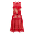 Red - Front - Little Mistress Womens-Ladies Geometric Crochet Prom Dress
