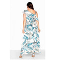 Leaf Print - Back - Little Mistress Curvy Womens-Ladies Frill Wrap Maxi Dress