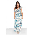 Leaf Print - Front - Little Mistress Curvy Womens-Ladies Frill Wrap Maxi Dress