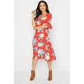 Red - Lifestyle - Girls On Film Womens-Ladies Frill Wrap Midi Dress