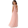 Pink - Side - Little Mistress Womens-Ladies Gathered Pearl Tulle Maxi Dress