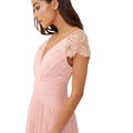 Pink - Lifestyle - Little Mistress Womens-Ladies Gathered Pearl Tulle Maxi Dress
