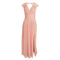 Pink - Front - Little Mistress Womens-Ladies Gathered Pearl Tulle Maxi Dress