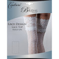 Ivory - Front - Couture Womens-Ladies Bridal Lace Design Hold Ups (1 Pair)