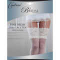 Ivory - Back - Couture Womens-Ladies Bridal Fine Mesh Lace Top Stockings (1 Pair)