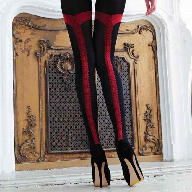 Couture Womens Ladies Vixen Charlie Opaque Tights With Seam 1 Pair Discounts on great Brands