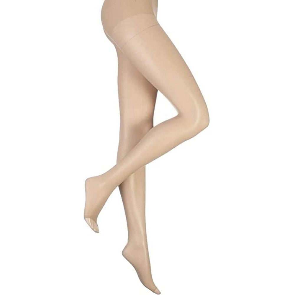 Nude - Back - Silky Womens-Ladies Naturals Open Toe Tights (1 Pair)