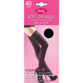 Black - Front - Silky Womens-Ladies Opaque 40 Denier Lace Top Hold Ups (1 Pair)