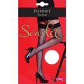 White - Front - Silky Womens-Ladies Scarlet Fishnet Plain Top Stockings (1 Pair)