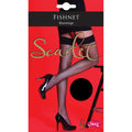 Black - Front - Silky Womens-Ladies Scarlet Fishnet Plain Top Stockings (1 Pair)