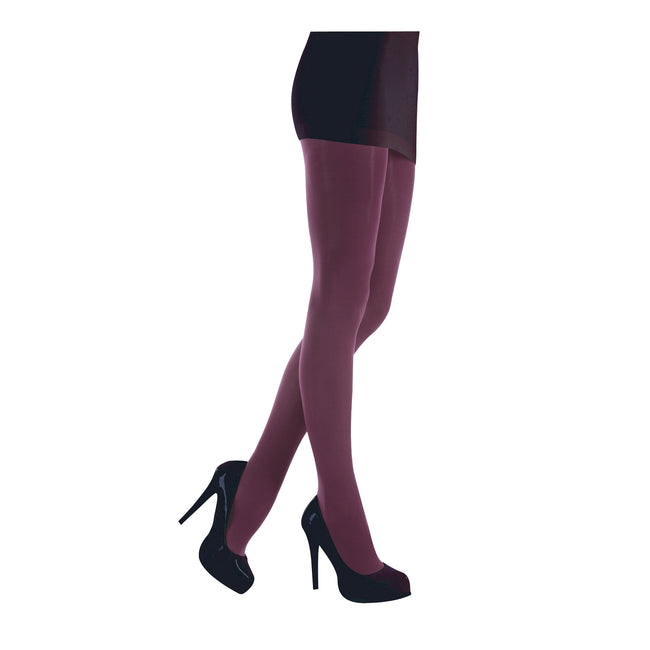 Grape - Back - Silky Womens-Ladies Opaque Luxury Soft 80 Denier Tights (1 Pair)