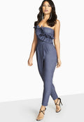Grey - Pack Shot - Girls On Film Womens-Ladies Halcyon Frill Bandeau Jumpsuit