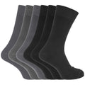 Black - Grey - Front - Mens Bamboo Super Soft Breathable Ribbed Socks (6 Pairs)