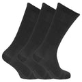 Black - Front - Womens-Ladies Bamboo Non-Binding Extra Wide Diabetic Socks (3 Pairs)