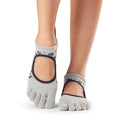 Grey-Black - Back - Toesox Womens-Ladies Bellarina Comet Toe Socks