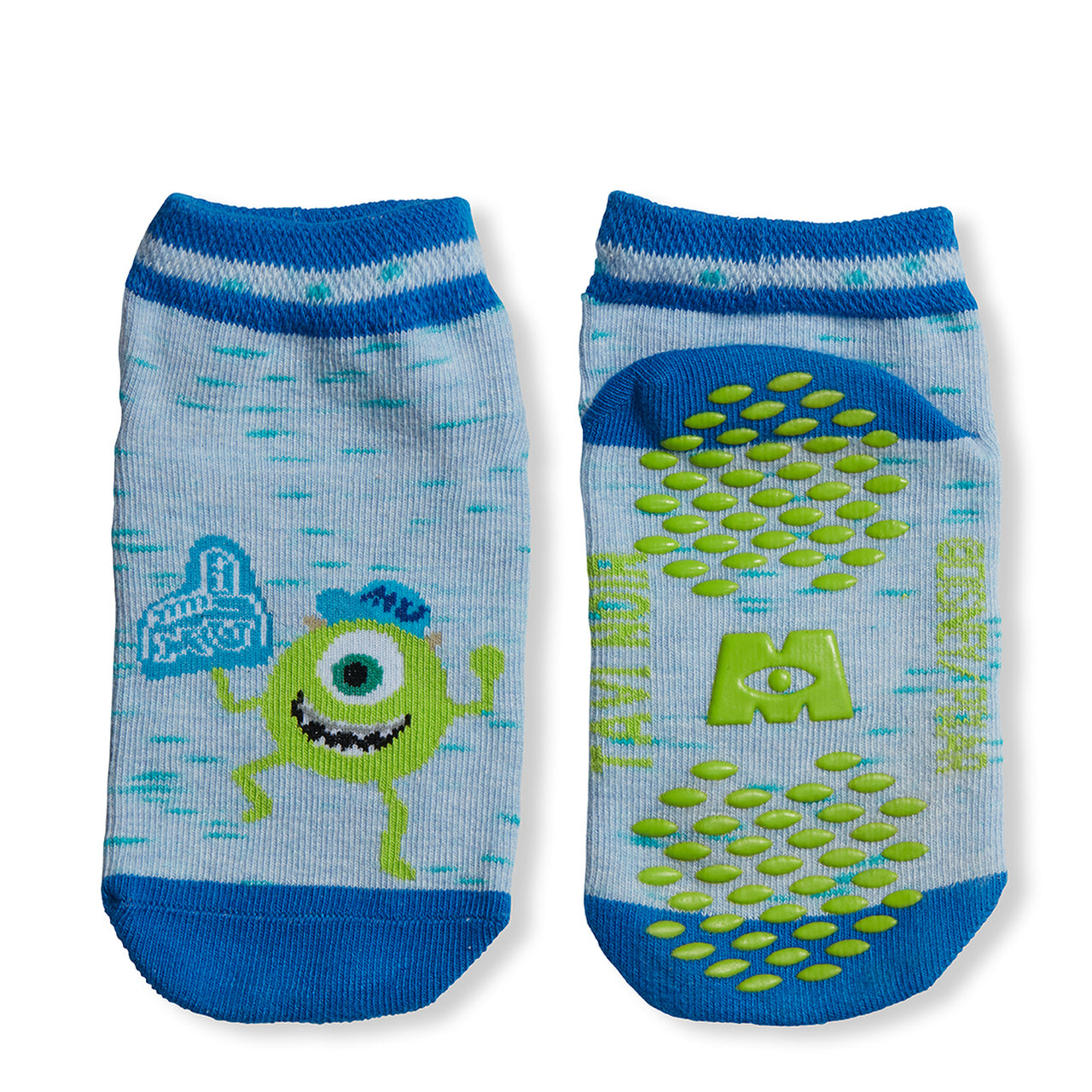 Blue - Back - Tavi Noir Childrens-Kids Tiny Soles Monsters Inc Ankle Socks (Pack of 2)