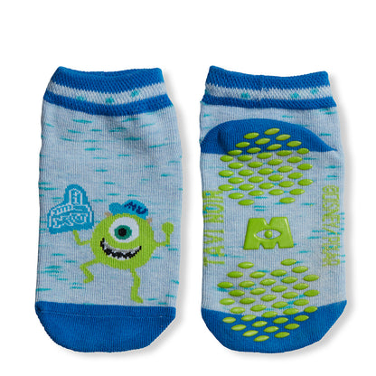 Blue - Back - Tavi Noir Childrens-Kids Tiny Soles Monsters Inc Ankle Socks (Pack of 2)