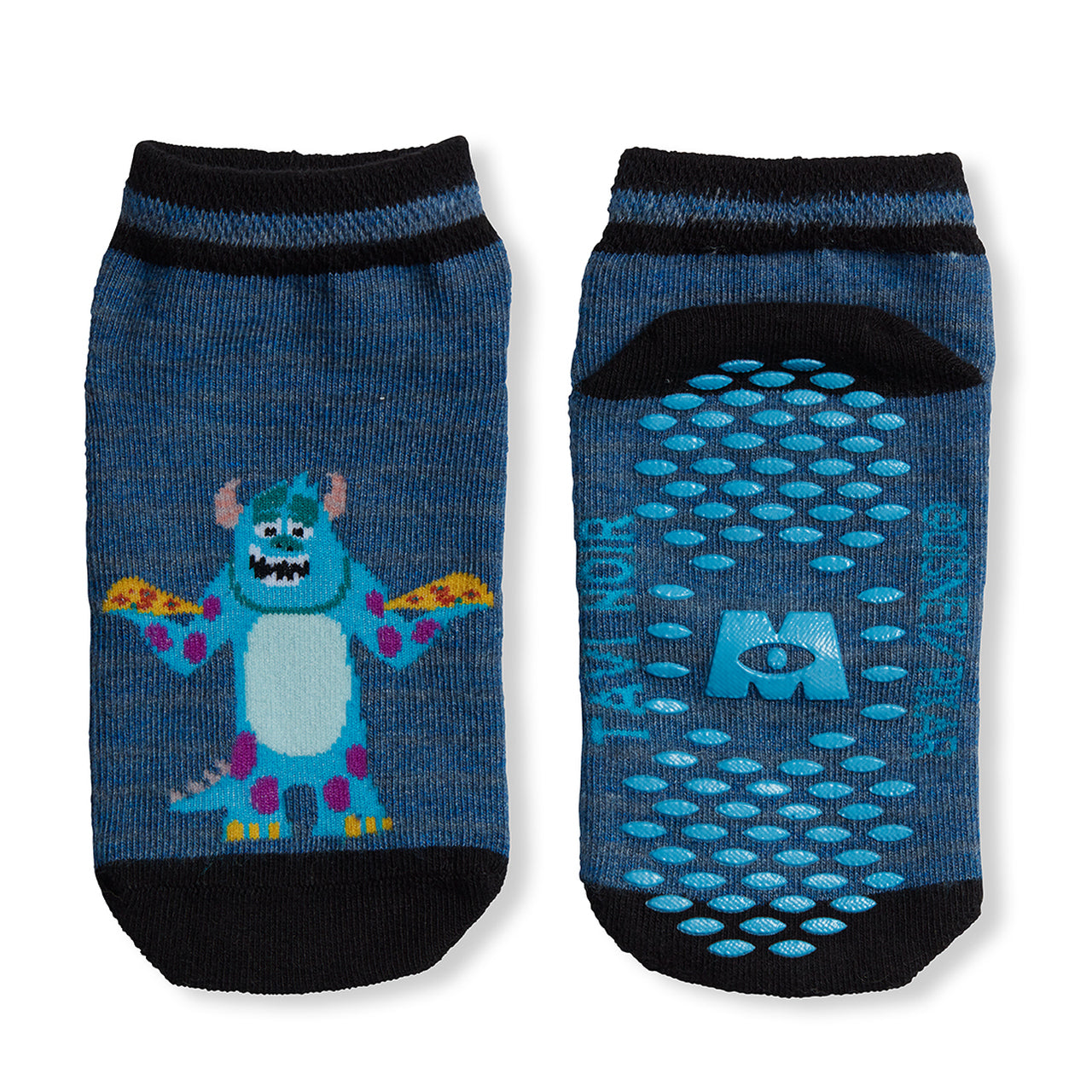 Blue - Side - Tavi Noir Childrens-Kids Tiny Soles Monsters Inc Ankle Socks (Pack of 2)