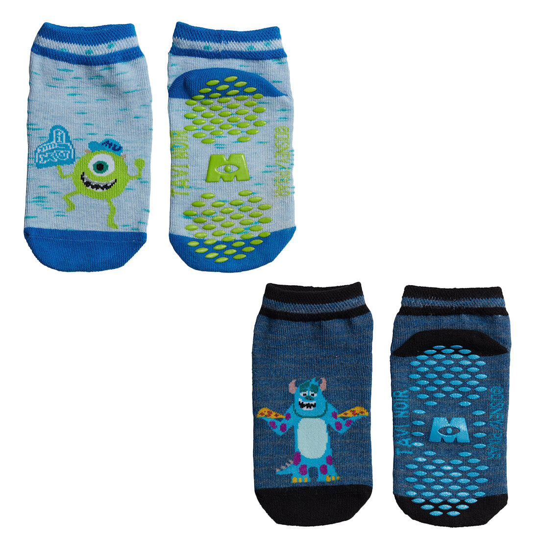 Blue - Front - Tavi Noir Childrens-Kids Tiny Soles Monsters Inc Ankle Socks (Pack of 2)